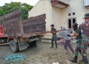 BERSAMA MASYARAKAT, SATGAS PAMTAS RI-PNG YONIF 711/RAKSATAMA MELAKSANAKAN KARYA BAKTI