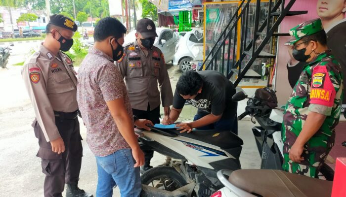 Polsek Pangkalan Kerinci Giatkan Patroli Kemanan dan Disiplin Prokes