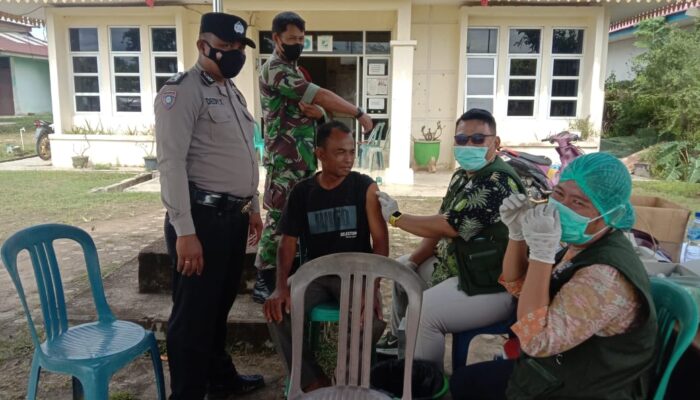 TNI dan Polsek Kerumutan Akan Bersinergi Kawal dan Amankan Vaksinasi di Wilayahnya