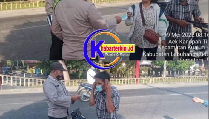 Cegah Covid 19, Polsek Kualuh Hulu Polres Labuhanbatu Bagikan Masker Kepada Masyarakat