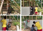 Bersama Warga Babinsa Bantu Warga Binaan, Bangun Gereja di Desa Pampalu