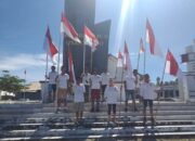 Sinergitas Semarak Cinta Tanah Air HUT RI Ke 77, Warga Miangas Kibarkan Bendera Merah Putih Di Tuguh Titik O Kilometer