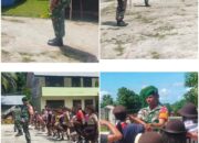 Babinsa 1312-01/Kabaruan Melaksanakan Latihan PBB Kepada Siswa-Siswi di Bumi Perkemahan