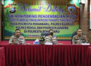 Tim Itwasum Mabes Polri Lakukan Monitoring Dan Pengendalian Mutu Audit Kinerja Tahap II TA. 2022 Ke Polresta Pekanbaru.