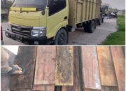 Masyarakat Amankan Unit Colt Diesel Bermuatan Kayu Diduga Hasil Ilegal Loging