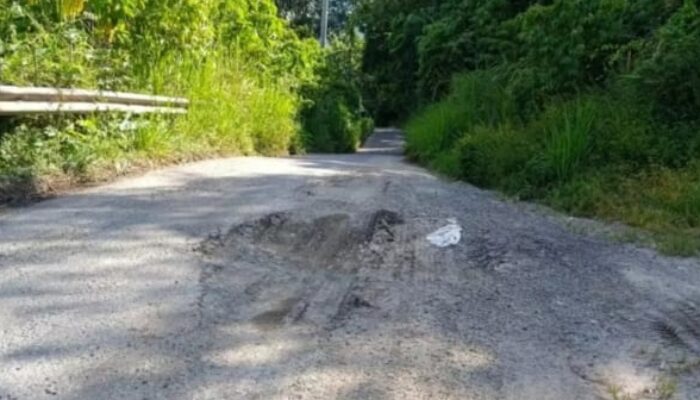 Jalan Raya Sukabumi Kecamatan Tiga Dihaji Kabupaten Ogan Komering Ulu Selatan Kembali Rusak 