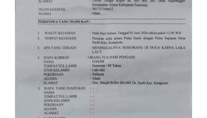 Kapolsek dan Kanit Sapeken Tarik Nafas, Laporan Juhari Ke BidPropam Polda Jatim Resmi Dilimpahkan Ke Polres Sumenep