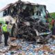 Tabrakan Bus Chandra dan Truk Box Bermuatan Obat di Bilah Hulu, Kemacetan Dilaporkan Capai Puluhan Kilometer